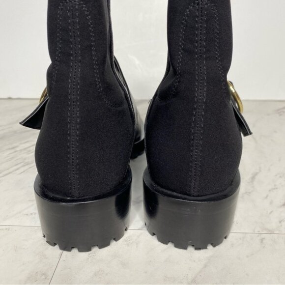 Stuart Weitzman Luxering Black Leather Bootie 7B - Picture 4 of 14
